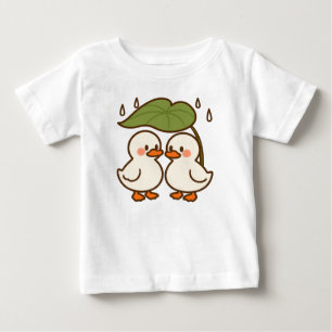 Cute tecknad Ducklings Sharing Löv children T-Shir T Shirt