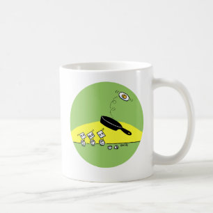 Cute Tecknad Egg Doing Gymnastics Backflip Funny Kaffemugg