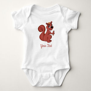Cute tecknad-ekorre med en jordnötsdräkt baby t shirt