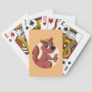 Cute tecknad ekorre med jordnöt casinokort