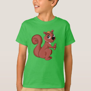 Cute tecknad-ekorre med jordnöt T-Shirt