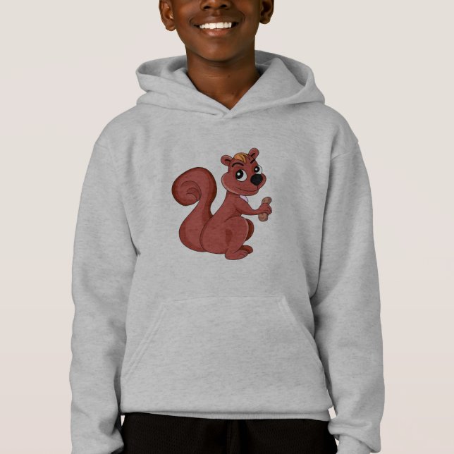 Cute tecknad ekorre med jordnöt t shirt (Framsida)