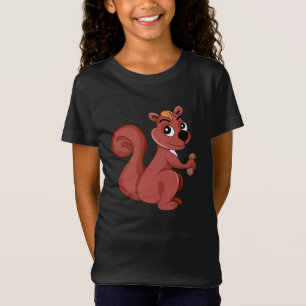Cute tecknad ekorre med jordnöt t shirt