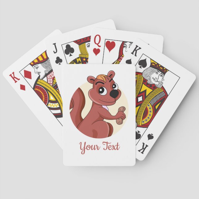 Cute tecknad-ekorre med jordnötsspelkort casinokort (Baksidan)