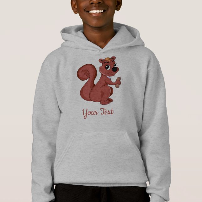 Cute tecknad-ekorre med jordnötter t shirt (Framsida)