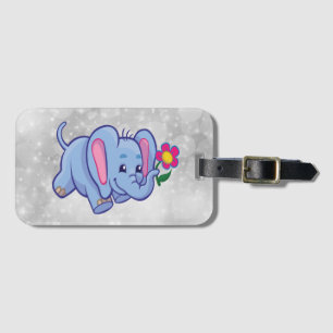 Cute tecknad-elefant bagagebricka