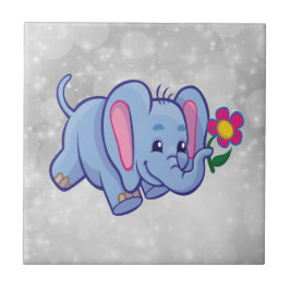 Cute tecknad-elefant kakelplatta