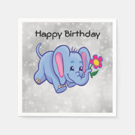 Cute tecknad-elefant pappersservett