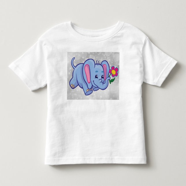 Cute tecknad-elefant t shirt (Framsida)