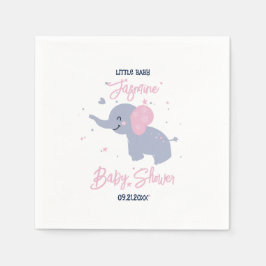 Cute tecknad elefanter mönster på marinblått pappersservett