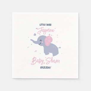 Cute tecknad elefanter mönster på marinblått pappersservett