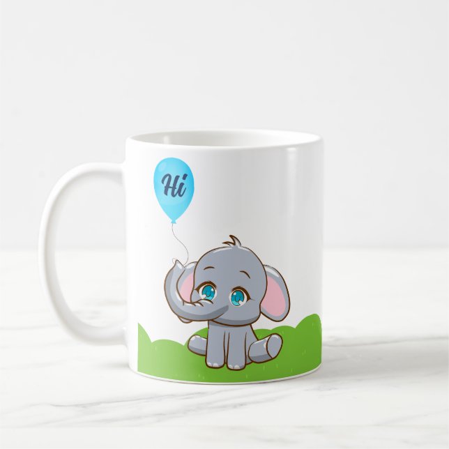 Cute tecknad-elefantkaffe Mugg (Vänster)