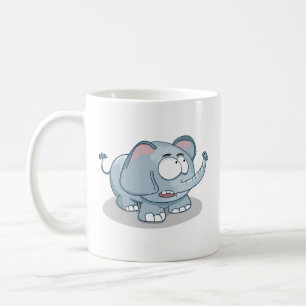Cute Tecknad Elephant Funny Coffee Mugg