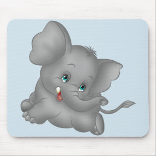 Cute Tecknad Elephant Musmatta