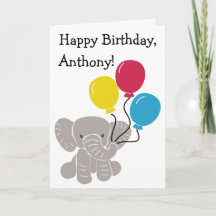 Cute Tecknad Elephant with Balloons Personlig