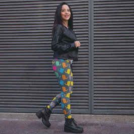 Cute Tecknad Elephants Leggings