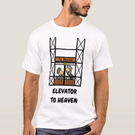 Cute Tecknad Elevator to Heaven Kärlek Forever T Shirt