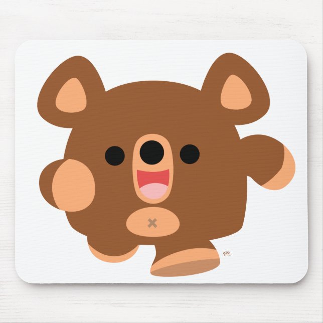 Cute Tecknad Energetic Bear mousepad Musmatta (Framsidan)