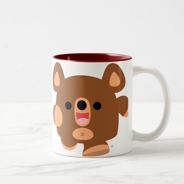 Cute Tecknad Energetic Bear Mugg (Höger)