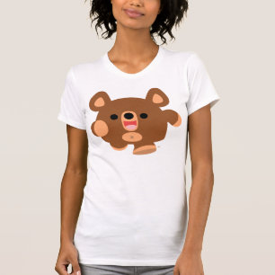Cute Tecknad Energetic Bear Women T-shirt