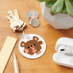 Cute Tecknad Energy Bear-nyckelkedja Nyckelring