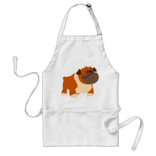 Cute Tecknad English Bulldog Cooking Apron Förkläde