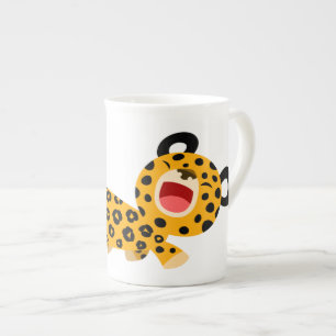 Cute Tecknad Facetious Leopard Bone China Mugg Benporslin Mugg