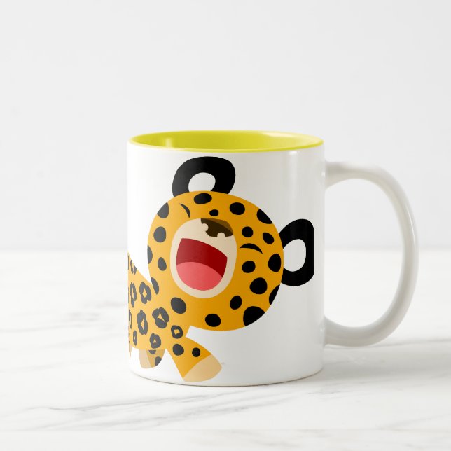 Cute Tecknad Facetious Leopard Mugg (Höger)
