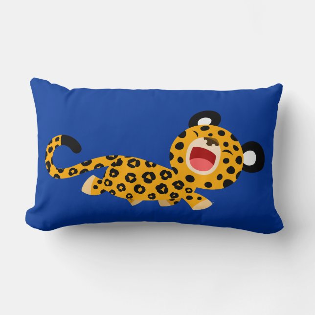 Cute Tecknad Facetious Leopard Pillow Lumbarkudde (Framsida)