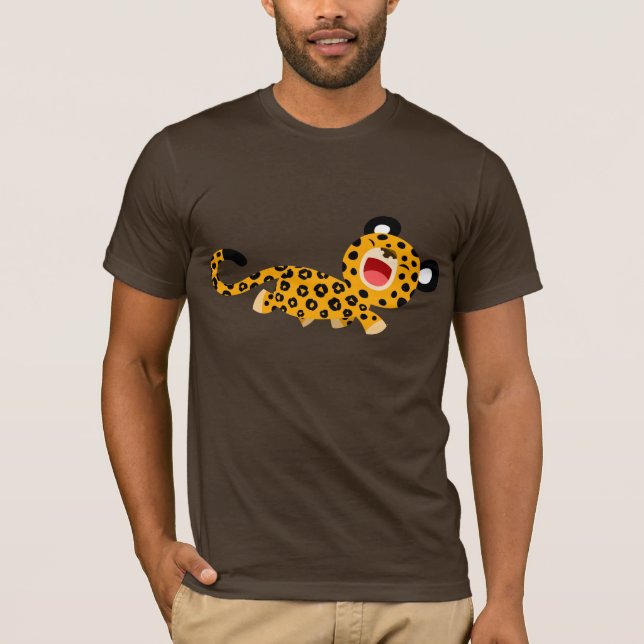 Cute Tecknad Facetious Leopard T-Shirt (Framsida)