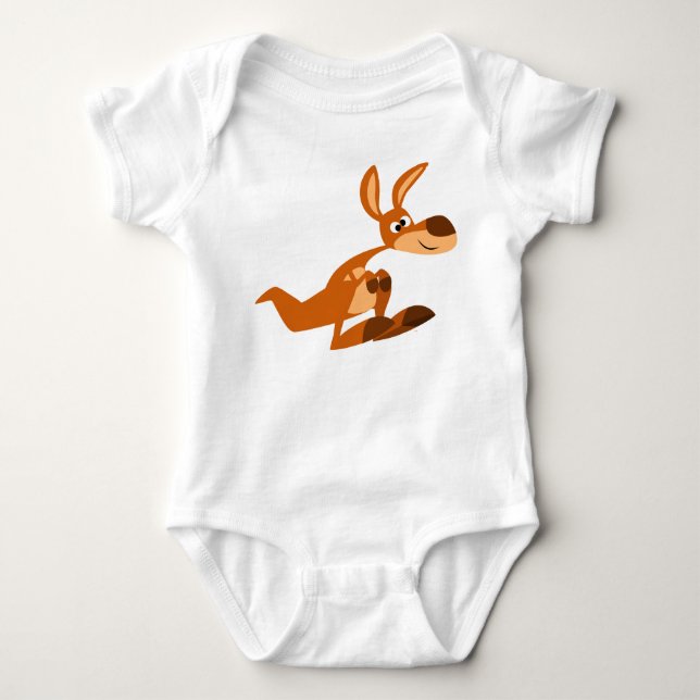 Cute Tecknad Fånig Kangaroo Baby Tee (Framsida)