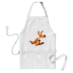 Cute Tecknad Fånig Kangaroo Cooking Apron Förkläde