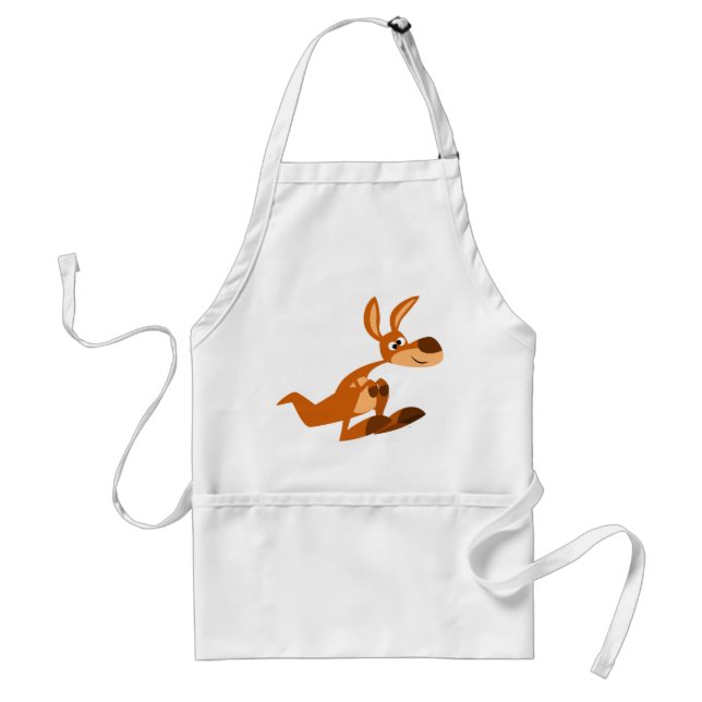 Cute Tecknad Fånig Kangaroo Cooking Apron Förkläde (Framsidan)