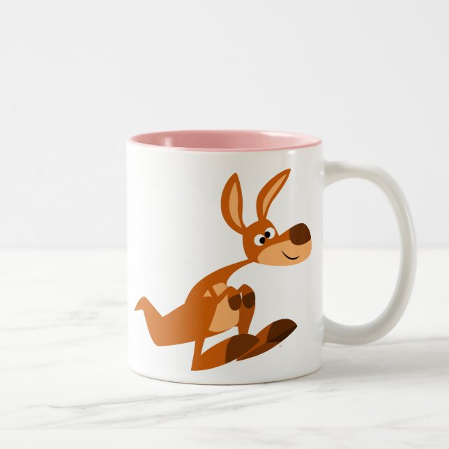 Cute Tecknad Fånig Kangaroo mugg (Höger)