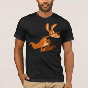 Cute Tecknad Fånig Kangaroo T-Shirt