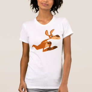 Cute Tecknad Fånig Kangaroo Women T-Shirt