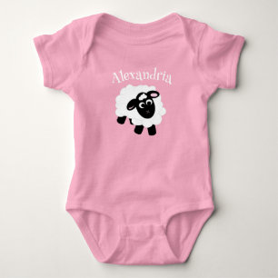 Cute Tecknad Fårens Rosa T Shirt