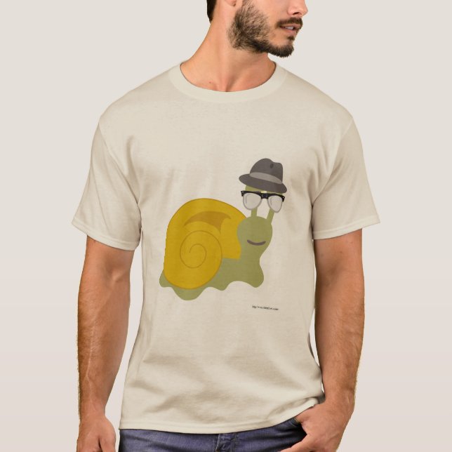 Cute Tecknad Fedora Hepcat Snigel Character T Shirt (Framsida)