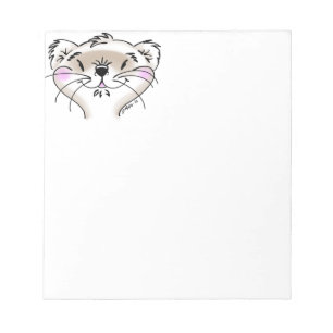 Cute Tecknad Ferret Ansikte Anteckningsblock