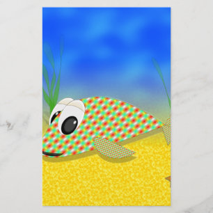Cute Tecknad Fish Brevpapper