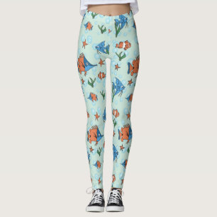 Cute Tecknad Fish Leggings