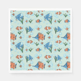 Cute Tecknad Fish Pappersservett