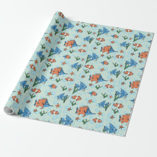 Cute Tecknad Fish Presentpapper