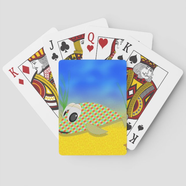 Cute Tecknad Fish Spel Kort (Baksidan)