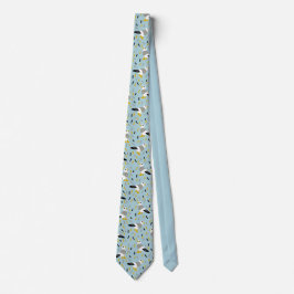 Cute Tecknad Fiskmås Light Blue Patterned Slips