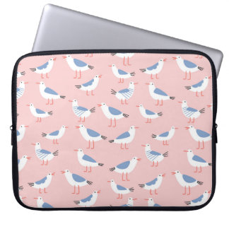 Cute Tecknad Fiskmås Sömlös Mönster Laptop Fodral
