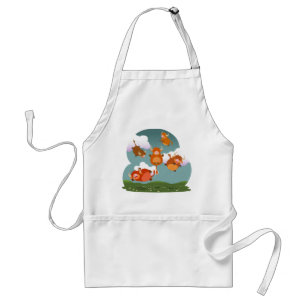 Cute Tecknad Flytande höglandskon Apron Förkläde