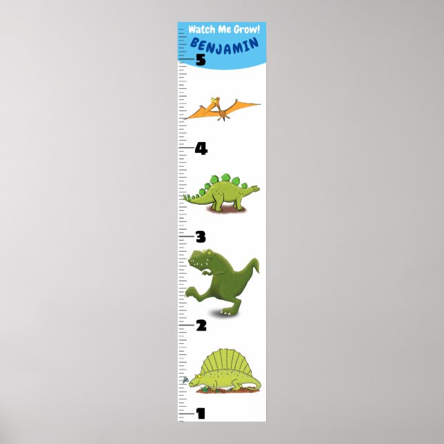 Cute-tecknad för lustigt dinosauriedjur poster (Framsidan)