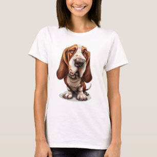 Cute-Tecknad för Snyggt med en basset T Shirt