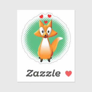 Cute Tecknad Fox Animal Klistermärken